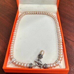 Mandarin Cultured Pearl Necklace and Earrings